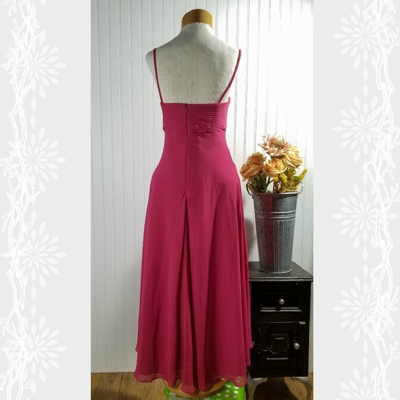 | david's bridal | twisted chiffon midi dress - Picture 3 of 5